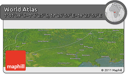 Satellite Panoramic Map of the Area around 1° 24' 2" S, 17° 55' 29" E