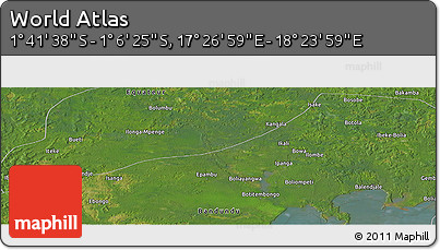 Satellite Panoramic Map of the Area around 1° 24' 2" S, 17° 55' 29" E