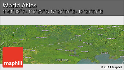 Satellite Panoramic Map of the Area around 1° 24' 2" S, 17° 55' 29" E