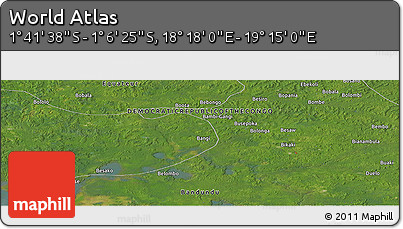 Satellite Panoramic Map of the Area around 1° 24' 2" S, 18° 46' 29" E