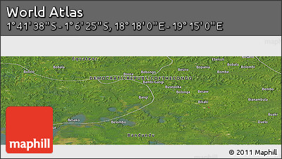 Satellite Panoramic Map of the Area around 1° 24' 2" S, 18° 46' 29" E