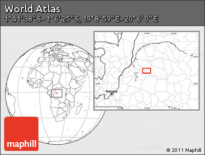 Blank Location Map of the Area around 1° 24' 2" S, 19° 37' 30" E