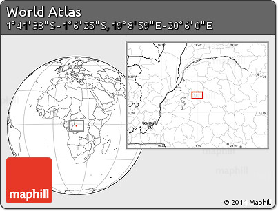 Blank Location Map of the Area around 1° 24' 2" S, 19° 37' 30" E