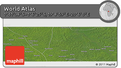 Satellite Panoramic Map of the Area around 1° 24' 2" S, 19° 37' 30" E