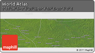 Satellite Panoramic Map of the Area around 1° 24' 2" S, 19° 37' 30" E