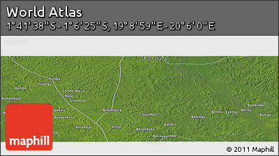Satellite Panoramic Map of the Area around 1° 24' 2" S, 19° 37' 30" E