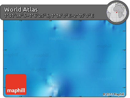 Physical Map of the Area around 1° 24' 2" S, 1° 46' 29" E