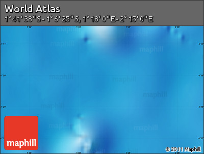 Physical Map of the Area around 1° 24' 2" S, 1° 46' 29" E
