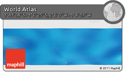 Physical Panoramic Map of the Area around 1° 24' 2" S, 1° 37' 30" W