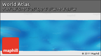 Physical Panoramic Map of the Area around 1° 24' 2" S, 1° 37' 30" W
