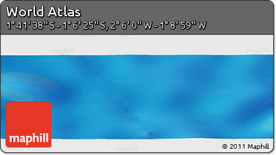 Physical Panoramic Map of the Area around 1° 24' 2" S, 1° 37' 30" W