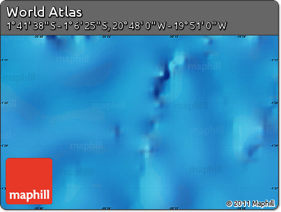 Shaded Relief Map of the Area around 1° 24' 2" S, 20° 19' 30" W