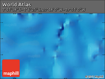 Shaded Relief Map of the Area around 1° 24' 2" S, 20° 19' 30" W