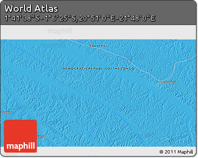Political 3D Map of the Area around 1° 24' 2" S, 21° 19' 30" E