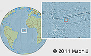 Savanna Style Location Map of the area around 1° 24' 2" S, 21° 10' 29" W, hill shading