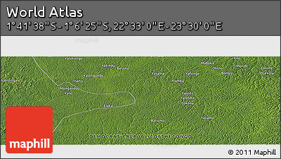 Satellite Panoramic Map of the Area around 1° 24' 2" S, 23° 1' 29" E