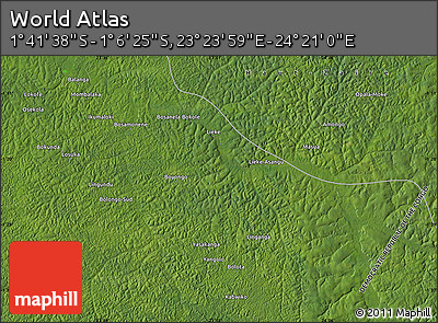 Satellite Map of the Area around 1° 24' 2" S, 23° 52' 30" E