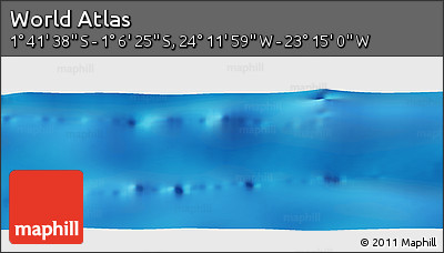 Physical Panoramic Map of the Area around 1° 24' 2" S, 23° 43' 30" W