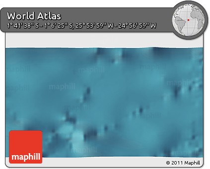 Satellite 3D Map of the Area around 1° 24' 2" S, 25° 25' 29" W