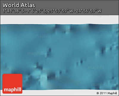 Satellite 3D Map of the Area around 1° 24' 2" S, 25° 25' 29" W