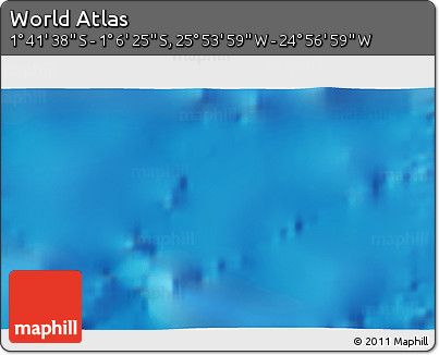 Shaded Relief 3D Map of the Area around 1° 24' 2" S, 25° 25' 29" W