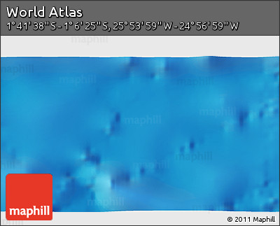 Shaded Relief 3D Map of the Area around 1° 24' 2" S, 25° 25' 29" W