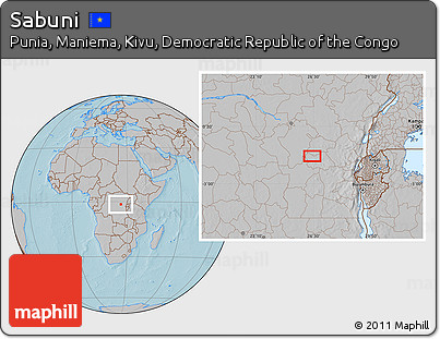 Gray Location Map of Sabuni, hill shading