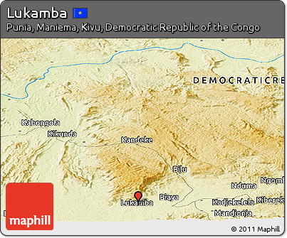 Physical Panoramic Map of Lukamba