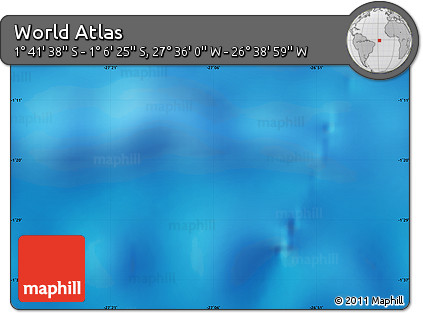 Physical Map of the Area around 1° 24' 2" S, 27° 7' 30" W