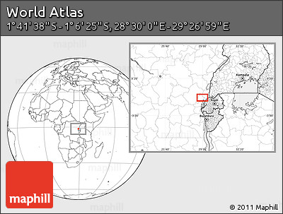 Blank Location Map of the Area around 1° 24' 2" S, 28° 58' 30" E