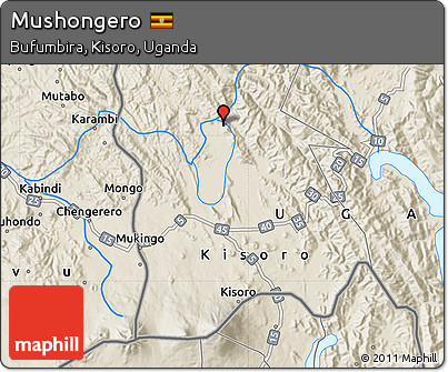 Shaded Relief Map of Mushongero