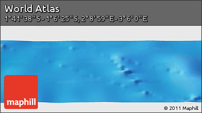 Physical Panoramic Map of the Area around 1° 24' 2" S, 2° 37' 30" E