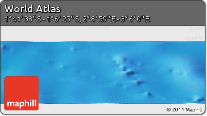 Physical Panoramic Map of the Area around 1° 24' 2" S, 2° 37' 30" E