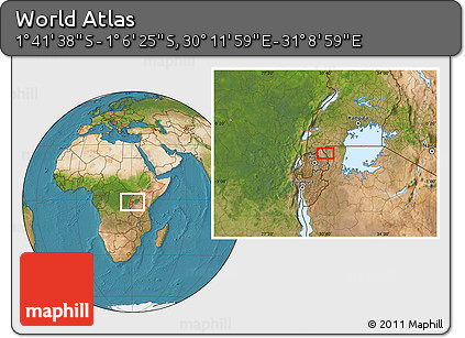 Satellite Location Map of the Area around 1° 24' 2" S, 30° 40' 29" E