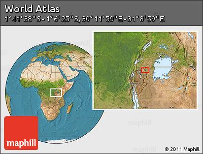 Satellite Location Map of the Area around 1° 24' 2" S, 30° 40' 29" E