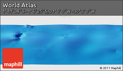 Physical Panoramic Map of the Area around 1° 24' 2" S, 30° 31' 29" W