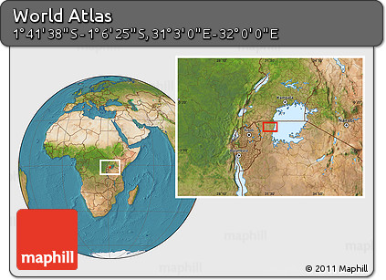 Satellite Location Map of the Area around 1° 24' 2" S, 31° 31' 29" E