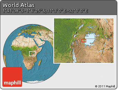 Satellite Location Map of the Area around 1° 24' 2" S, 31° 31' 29" E