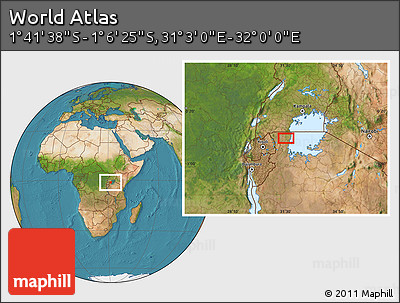Satellite Location Map of the Area around 1° 24' 2" S, 31° 31' 29" E