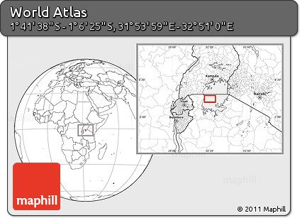 Blank Location Map of the Area around 1° 24' 2" S, 32° 22' 30" E