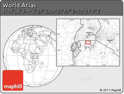 Blank Location Map of the Area around 1° 24' 2" S, 32° 22' 30" E
