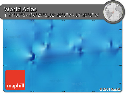 Shaded Relief Map of the Area around 1° 24' 2" S, 32° 13' 30" W