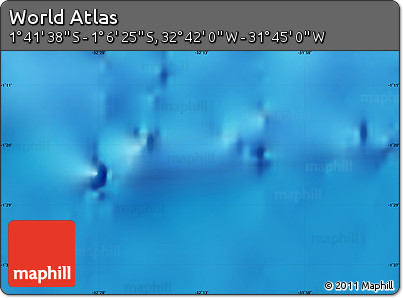 Shaded Relief Map of the Area around 1° 24' 2" S, 32° 13' 30" W