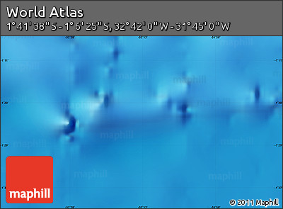 Shaded Relief Map of the Area around 1° 24' 2" S, 32° 13' 30" W