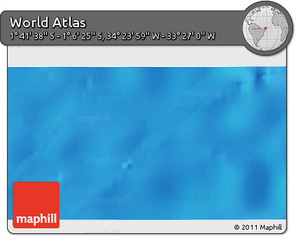 Physical 3D Map of the Area around 1° 24' 2" S, 33° 55' 29" W