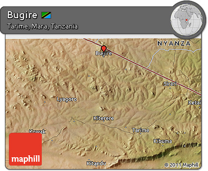 Satellite 3D Map of Bugire