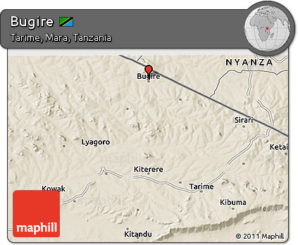 Shaded Relief 3D Map of Bugire