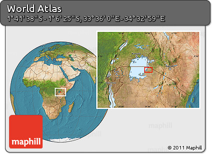 Satellite Location Map of the Area around 1° 24' 2" S, 34° 4' 30" E