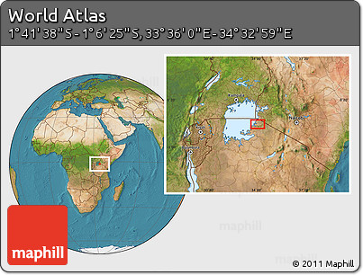 Satellite Location Map of the Area around 1° 24' 2" S, 34° 4' 30" E
