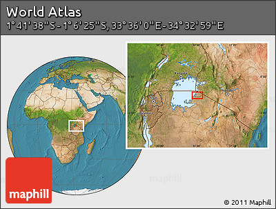 Satellite Location Map of the Area around 1° 24' 2" S, 34° 4' 30" E